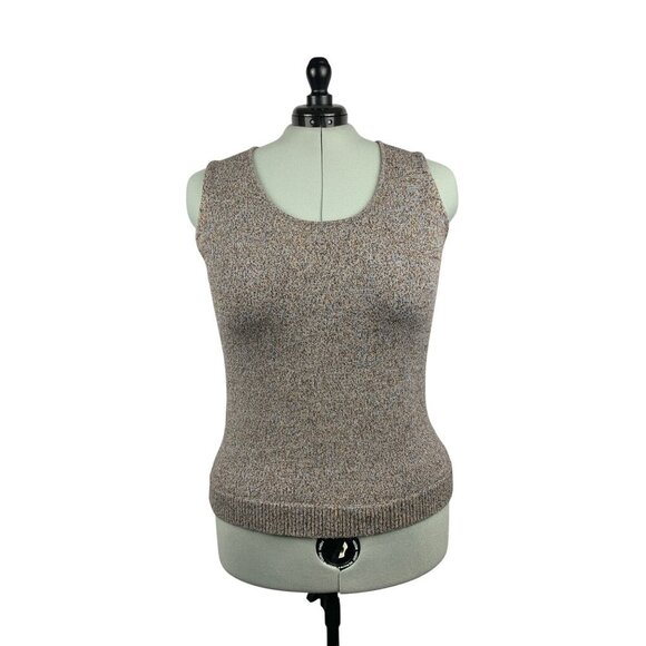 Jones New York Collection Womens XL Brown & Gray Knit Sleeveless Top & Cardigan - Picture 4 of 7
